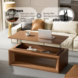 Lift-Top Coffee Table Storage Center Table Cocktail Table with Adjustable Height, Walnut