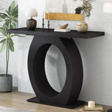 39"W Console Table Side Table, Entryway Table with Egg-Shaped Base for Living Room or Bedroom, Black