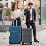 Expandable Hardshell ABS Luggage with 360° Spinner Wheels & TSA Lock – 20" Carry on Luggage for Travel, Gray