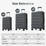 Expandable Hardshell ABS Luggage with 360° Spinner Wheels & TSA Lock – 20" Carry on Luggage for Travel, Gray