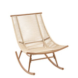 Outdoor Rocking Chair, Weather-Resistant PE Rattan Patio Rocker with Sturdy Metal Frame, Ergonomic Curved Lounge Chair