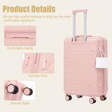 ABS Hardshell Suitcase with Side Hooks & Spinner Wheels, 28" Travel Checked Luggage with Combination Lock