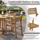 5-Piece Outdoor Dining Set with 4 Acacia Wood Chairs,47.2" Round Dining Table with Slatted Design, Ideal for Patios, Gardens, Poolsides, and Lawn Areas & Indoor