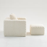 Corduroy compression sofa with Ottoman