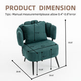 Upholstered Barrel Accent Chair Ergonomic Single Sofa Chair Decorative Armchair, Green