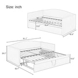 Twin Size Daybed with Extended Pop Up Trundle, Upholstered Sofa Bed Daybed, Space-Saving Twin to King Design, Perfect for Guest Room, Velvet