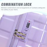 20"/24"/28" 3 pcs/set in PC Spinner Wheel Luggage, Carry on Suitcase, With Gradient Color and Combination Lock(Pink+Purple)