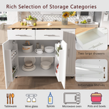 Kitchen Island with Drop Leaf, Kitchen Storage Cart with 3 Tier Pull Out Cabinet Organizer, Internal Storage Rack, Rolling Kitchen Cart on Wheels with Towel Rack, 2 Drawers, for Kitchen