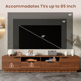 78 inch Modern TV Stand for TVs up to 85", Entertainment Center with Deep Drawer & Cable Management, Soft-Closing Hinges for Living Room