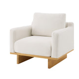 Modern Minimalist Accent Chair with Solid Wood Frame, Soft Cushions and Spacious Design – Perfect for Living Room, Bedroom and Study