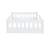 Wood Platform Bed with Guardrail