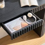 59.05'' Modern Console Table With Drawer for Entryway with Unique Vertical Stripe Design for Living Room Hallway Foyer Entrance Study