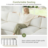 129" Modular Sectional Sofa, 6 Seat Cloud Sofa Bed with High Density Foam, U-Shaped Chenille Couch Set with Ottoman, Free Combination, Convertible Sleeper Sofa for Living Room, Apartment