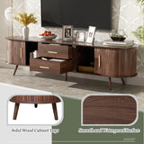 Mid Century Modern Nightstand with Charging Station and LED lights, Night Stand with 2 Drawers, Bedside Tables/End Table for Bedroom or Living Room