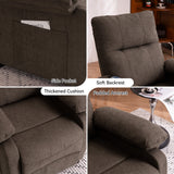 160°Recliner Chair for Elderly Seniors-Manual Push Back Reclining Chair with 8-Point Massage & Heating, Plush Chenille Fabric & Remote Control, Side Storage Pockets for Living Room, Bedroom