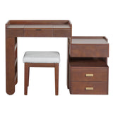 3-in-1 Makeup Vanity Desk with Flip-Top Mirror, LED Lighting, Adjustable Length & Ample Drawers - Stylish Multi-Functional Dressing Table for Home