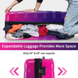 Hardshell Luggage Sets 3 Piece Gradient Color Expandable Suitcase with Spinner Wheels and TSA Lock Lightweight 20" 24" 28" Available