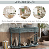 52''Modern and Contemporary Curved Console Table Sofa Table Entryway Table for Hallway Living Room with 4 Drawers and 1 Shelf