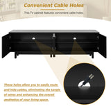 Graceful TV Stand with Arch Cabinets for TVs Up to 78'', Minimalist Entertainment Center with Solid Wood Legs, Practical Media Console with Adjustable Shelves for Living Room