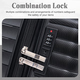 14"/20"/24"/28" 4 pcs/set in PP Spinner Wheel Luggage, Carry on Suitcase, Iron Pull Rod, Combination Password Lock, 14" Cosmetic Case