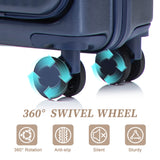14"/20" 2 pcs/set in ABS Spinner Wheel Luggage, with Combination Lock and Front Opening Design, 14" Cosmetic Case