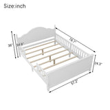 Full Size Bed For Kids, Wood Full Platform Bed with Headboard and Footboard