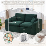 Modular Sectional Sofa Upholstered Loveseat 2-Seater Cloud Couch with Removable Cushion Cover, No Assembly Needed, Emeral