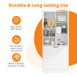 Tall Storage Cabinet with Adjustable Shelves, Large Flip-Out Basket & Enclosed Cabinets – Perfect for Bathroom, Living Room, or Office