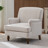 Upholstered Accent Chair Armchair Reading Chiar, Vintage, Beige - ModernLuxe