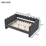 Queen Size Daybed Bed Upholstered Sofa Bed, Gray