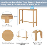 Farmhouse 48"Rectangular Wood Bar Height Dining Set Kitchen Breakfast Nook with 2 Chairs for Small Places,Natural+Beige