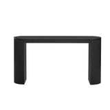 59.2"W Curved Console Table with Unique Vertical Stripe Design, Suitable for Living Room, Study and Entrance, Black