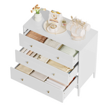 3 Drawer Dresser Chest of Drawers Entryway Console Accent Sideboard Storage Organizer Cabinet, White