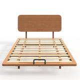 Queen Size Platform Bed Frame Floating Bamboo Bed with USB Port & Headboard