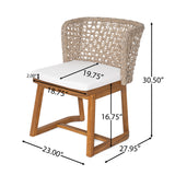 3pcs Patio Dining Set with Ergonomic Chairs, Cushions & Dining Table, Weather-Resistant Outdoor Furniture Set