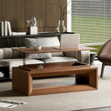 Lift-Top Coffee Table Storage Center Table Cocktail Table with Adjustable Height, Walnut