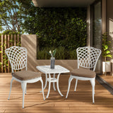 3pcs Patio Chair Set Outdoor Conversation Chat Set Garden Seating Group with Rustproof Frame, Cushion & Table