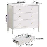 3 Drawer Dresser Chest of Drawers Entryway Console Accent Sideboard Storage Organizer Cabinet, White