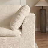 110" Cloud Sectional Couch, Convertible L-Shape Sofa with Ottoman, 3-Seater Modular Sectional Sofa, Warm Beige