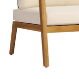 Patio Accent Chair Outdoor Club Chair Porch Leisure Armchair with Water-resistant Cushion & Weather-Resistant Acacia Wood Frame