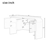 63" Striped Designed Sideboard with 4 Doors, Storage Cabinet with Adjustable Shelves, Black - ModernLuxe