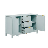 Modern Sideboard Buffet Cabinet with 3 Drawers, Adjustable Shelves & S ...