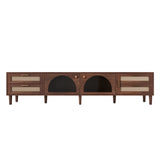 86" TV Stand for Up to 90" TVs, Entertainment Center TV Console Modern Media Console with App-Controlled LED Lights, Dark Brown