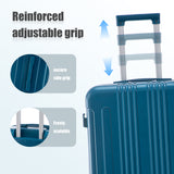 3pcs ABS Spinner Luggage Set (20"/24"/28"), Carry-On Suitcases with TSA Combination Lock & Silent Wheels, Dark Blue
