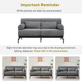 Modern Loveseat Sofa 59" Sofa Couch 2-Seater Sofa with Flexible USB Ports , Unique Cylindrical Armrests for Living Room, Gray