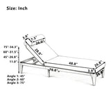 4-Position Adjustable Outdoor Chaise Lounge with Water-Resistant Cushion & Head Pillow, Patio Recliner Sun Lounge Chair Daybed, Brown