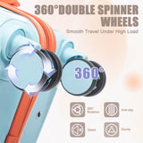 14"/20" 2 pcs/set in PC Spinner Wheel Luggage, Carry on Suitcase, With Gradient Color and Combination Lock