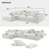 Modular Sectional Living Room Sofa Set, Modern Minimalist Style Couch, Upholstered Compressed Sofa for Living Room, Bedroom, Salon, 2 PC Free Combination, L-Shape