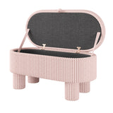 Modern Storage Ottoman Corduroy Upholstered Bench Bedroom Storage Seat Entryway Shoe Bench for Living Room, Bedroom and Entryway
