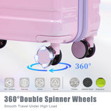 20"/24"/28" 3 pcs/set in PC Spinner Wheel Luggage, Carry on Suitcase, With Gradient Color and Combination Lock(Pink+Purple)